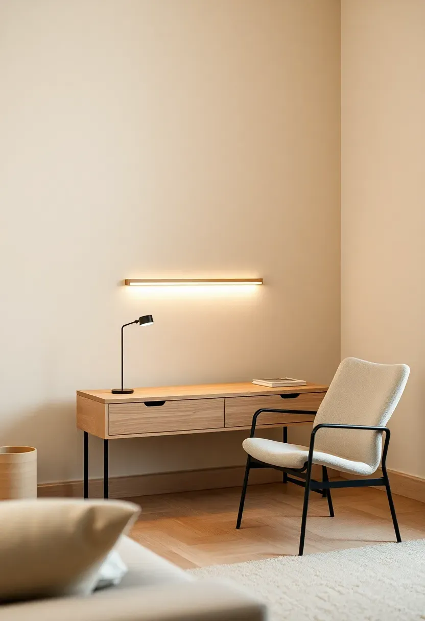 Console Work Surface With Hidden Task Strip