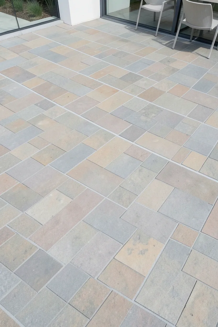 Modern Geometric Flagstone Pattern