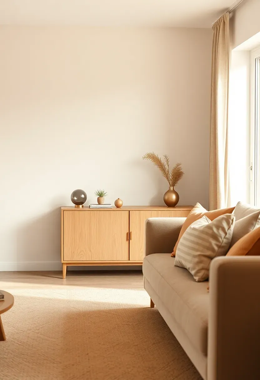 Slim console behind sofa for small rooms