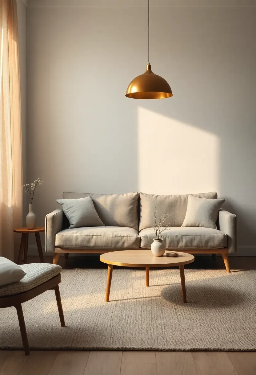 Antique brass lighting with a quiet ceiling line