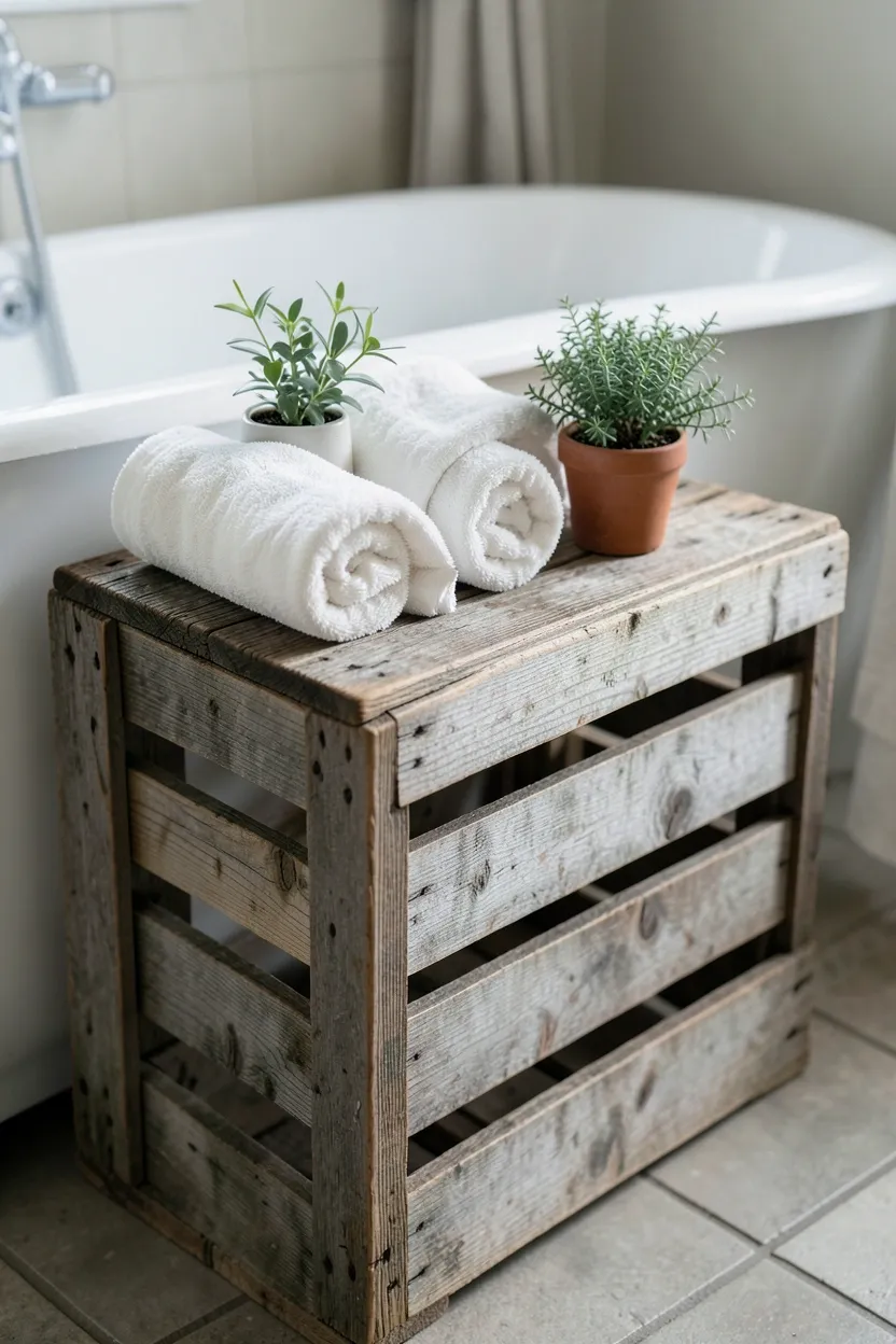 Weathered Crate Side Table