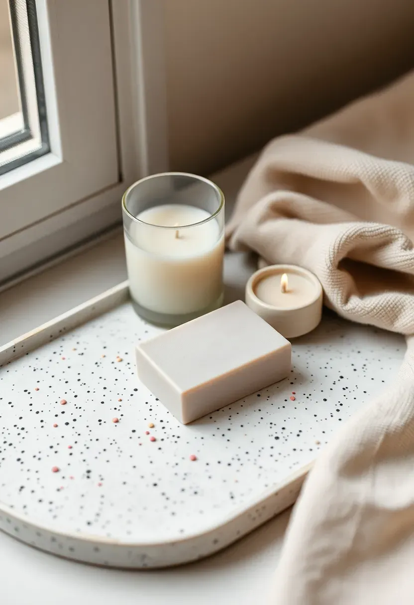 Terrazzo accents in a minimalist tray