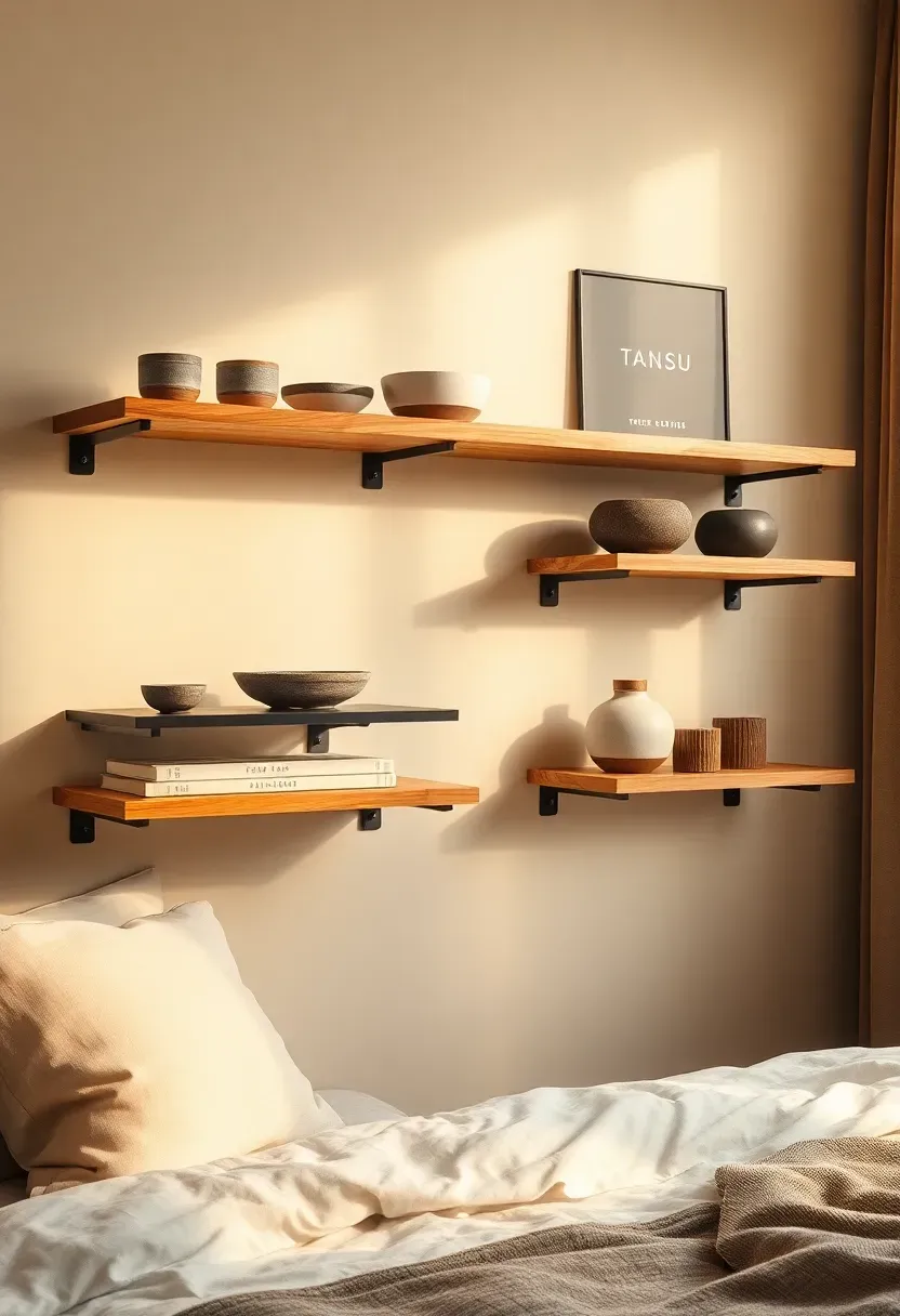 Floating shelves for tansu pieces