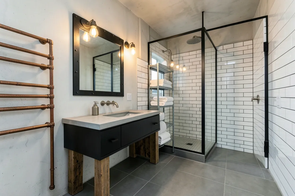 27 Unique Industrial Bathroom for a Calm and Modern Bathroom
