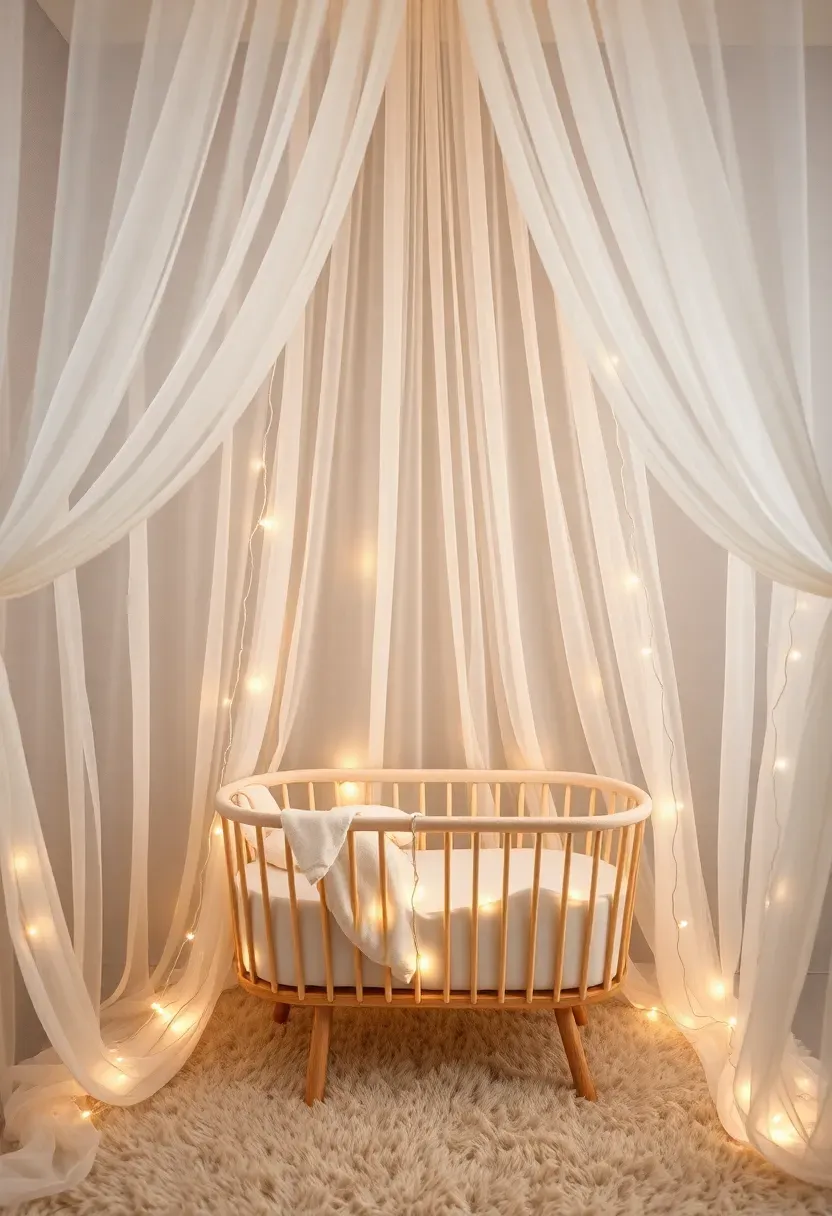 Compact three-tier rolling changing cart with white bassinet in small rental bedroom nursery corner — hidden storage baskets on lower shelves