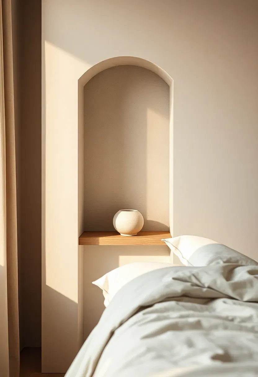 Concrete niche shelf for one object