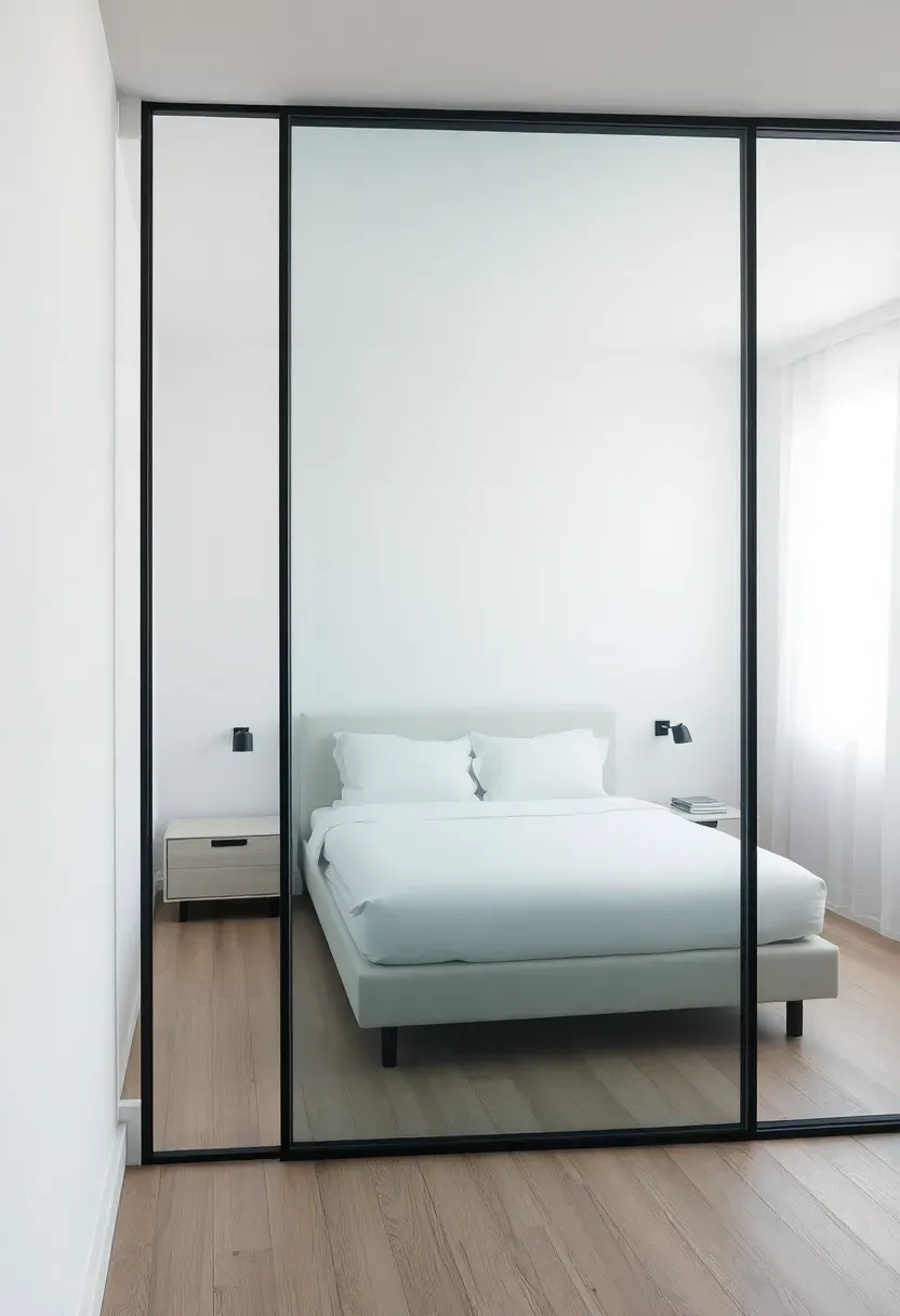 Minimalist Glass Partition Bedroom