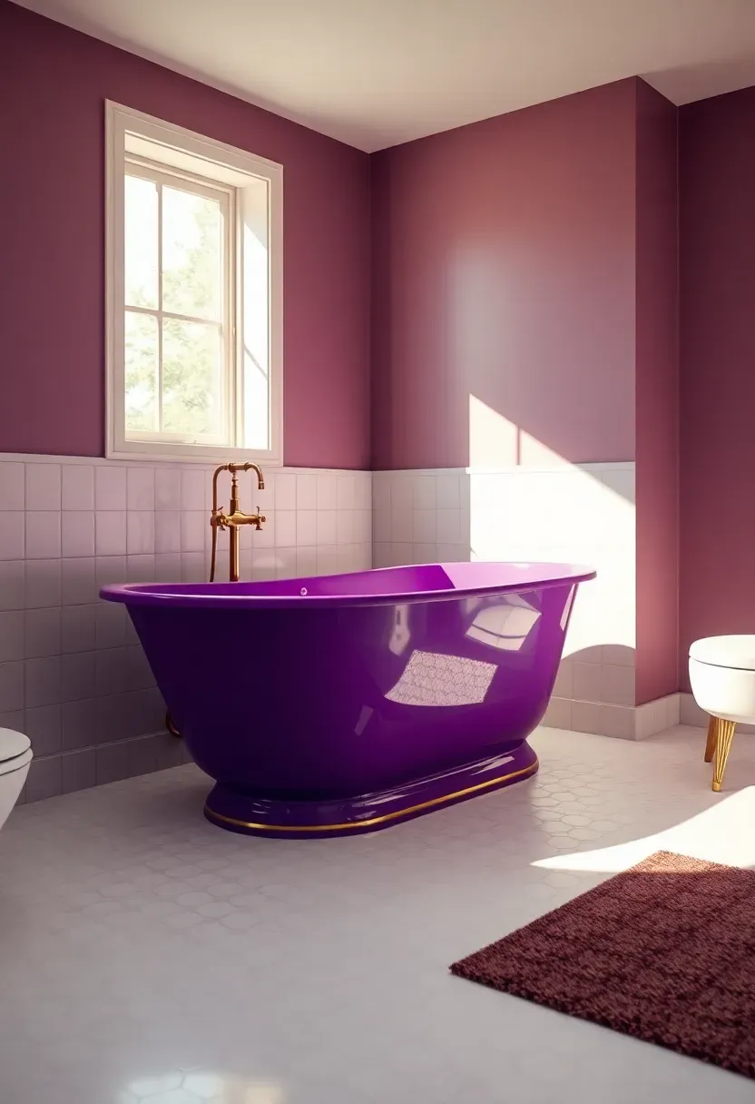 Royal Purple Vanity with Gold Hardware