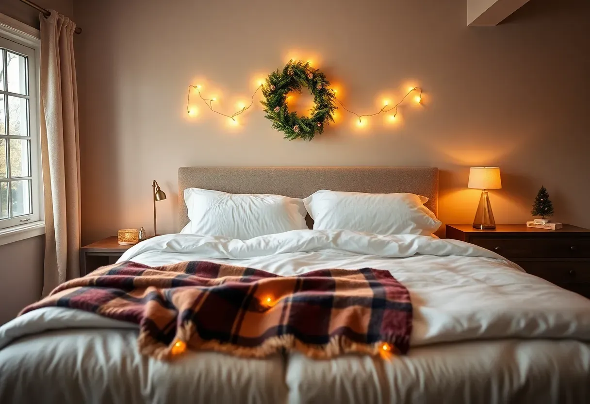 Cozy Christmas Bedroom with Festive Decor