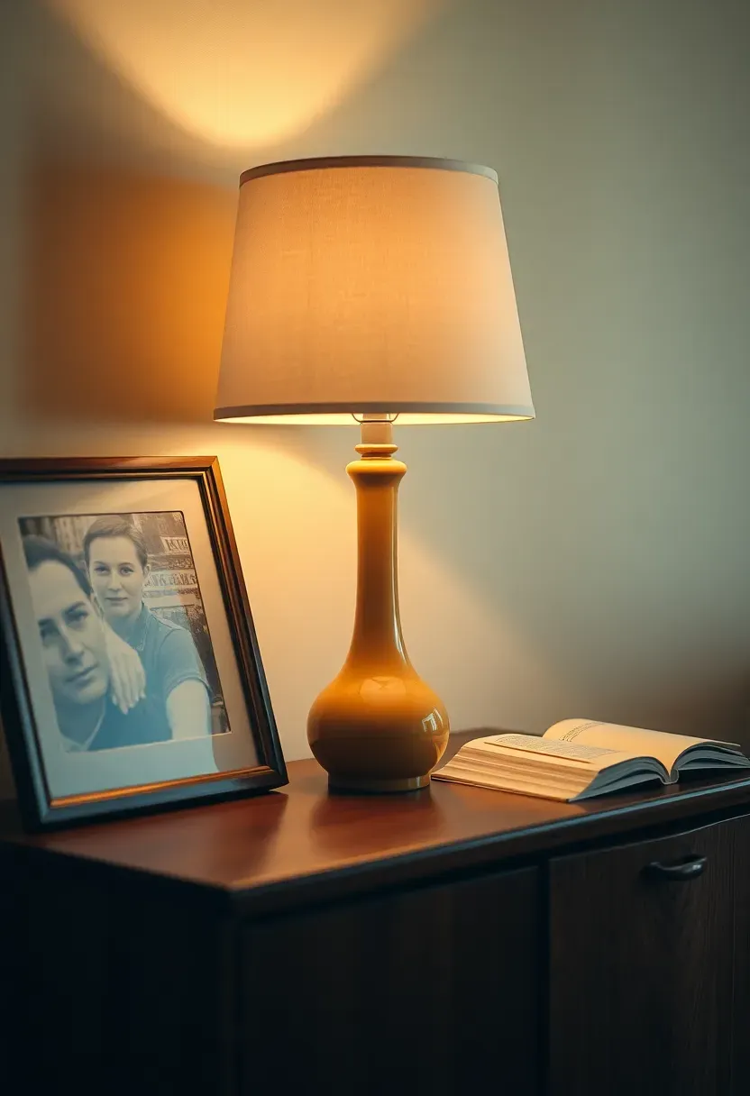 Bakelite table lamp on a sideboard