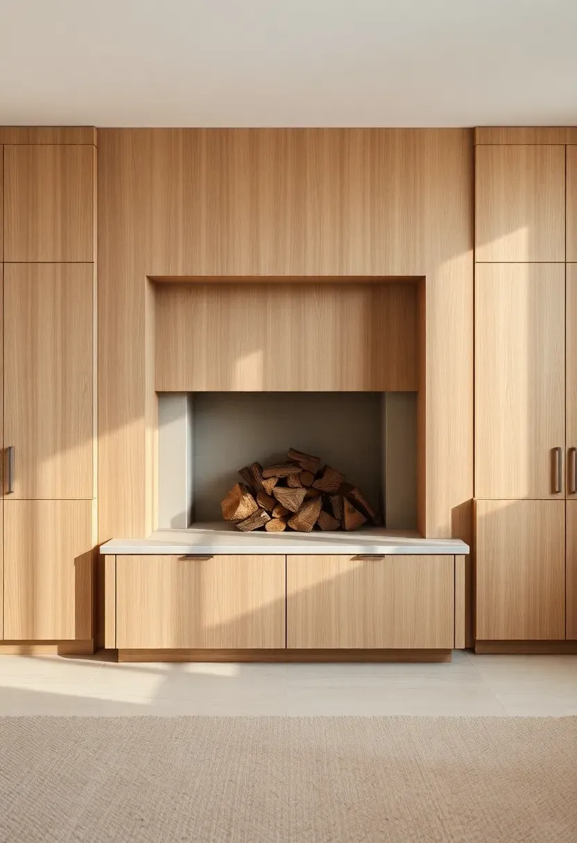 Firewood niche with low media cabinet