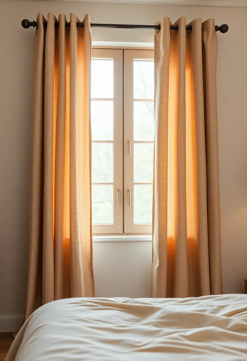 Curtains hung high and wide for coziness