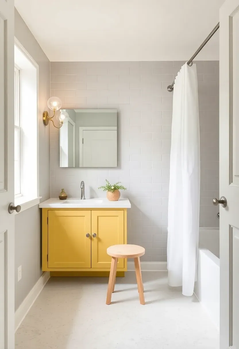 Butter yellow with soft gray