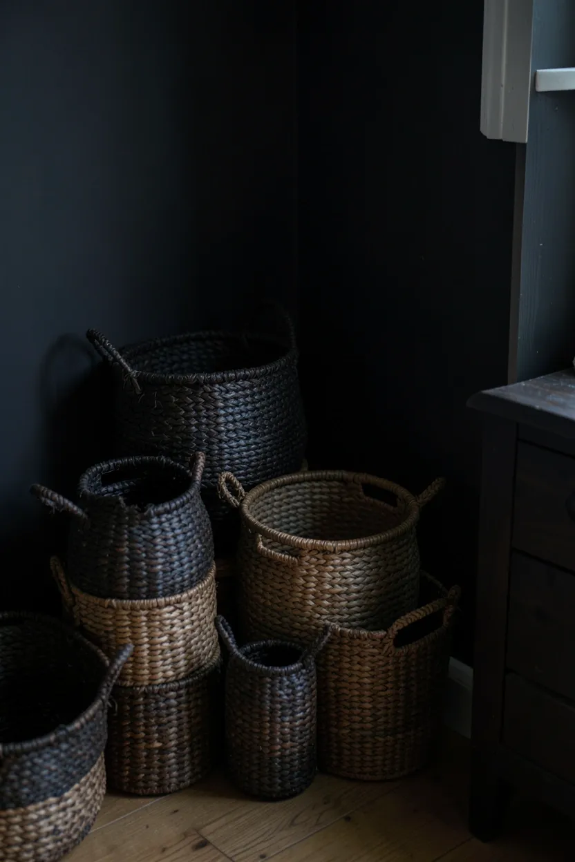 Dark boho bedroom with large mandala tapestry in deep jewel tones hung above bed on wooden dowel as a textile headboard
