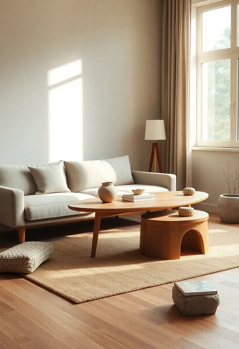 Curved Coffee Table for Gentle Flow