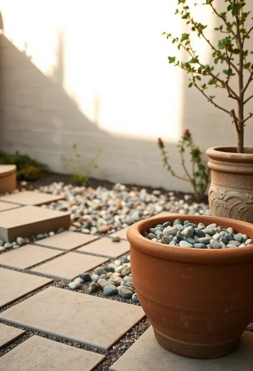 Pebble mosaic patio inset