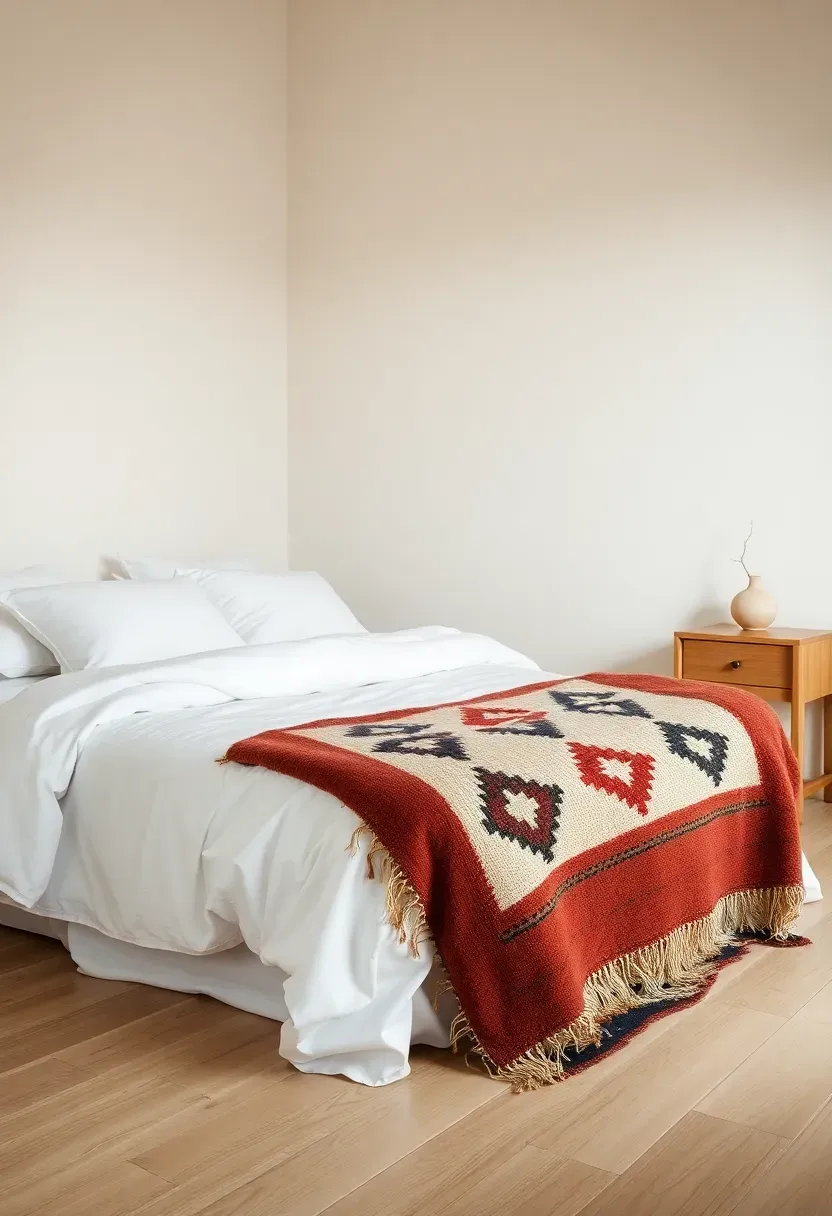 Vintage textile throw as pattern accent