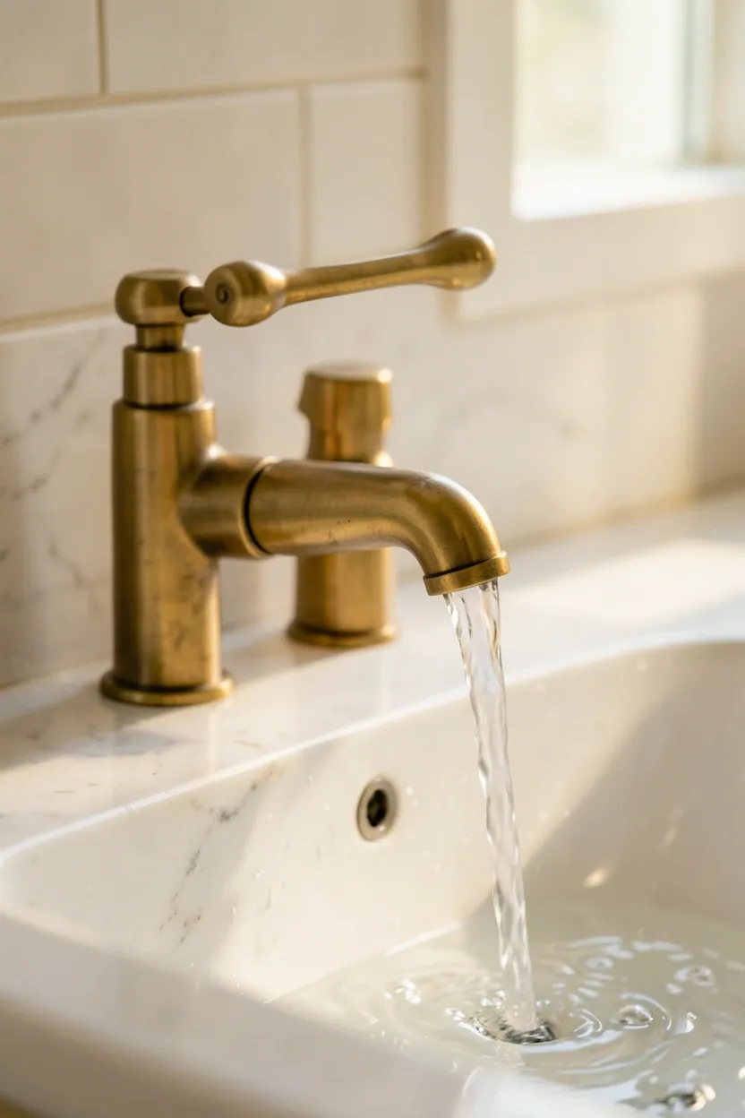 Brass or Gold Fixtures for Warmth