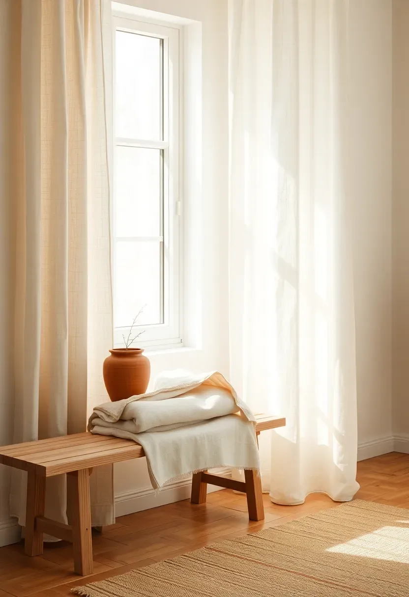 bright airy room painted glacier white with warm undertones showing soft shadows and linen curtains