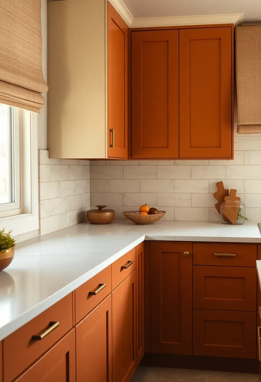 terracotta kitchen cabinets with warm earthy tones