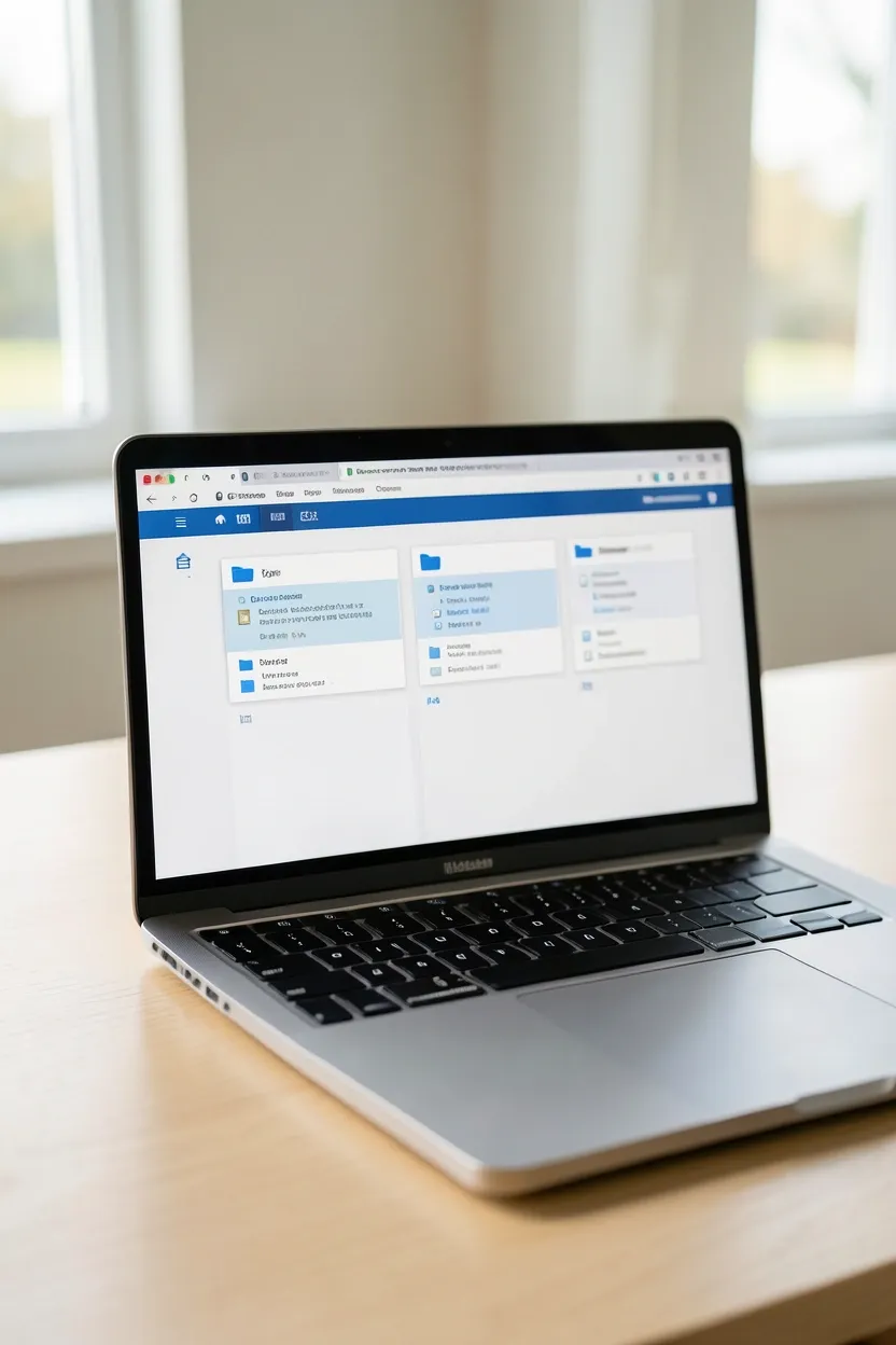 Focused deep work session at a minimalist apartment desk — laptop, notebook, phone out of reach, no distractions