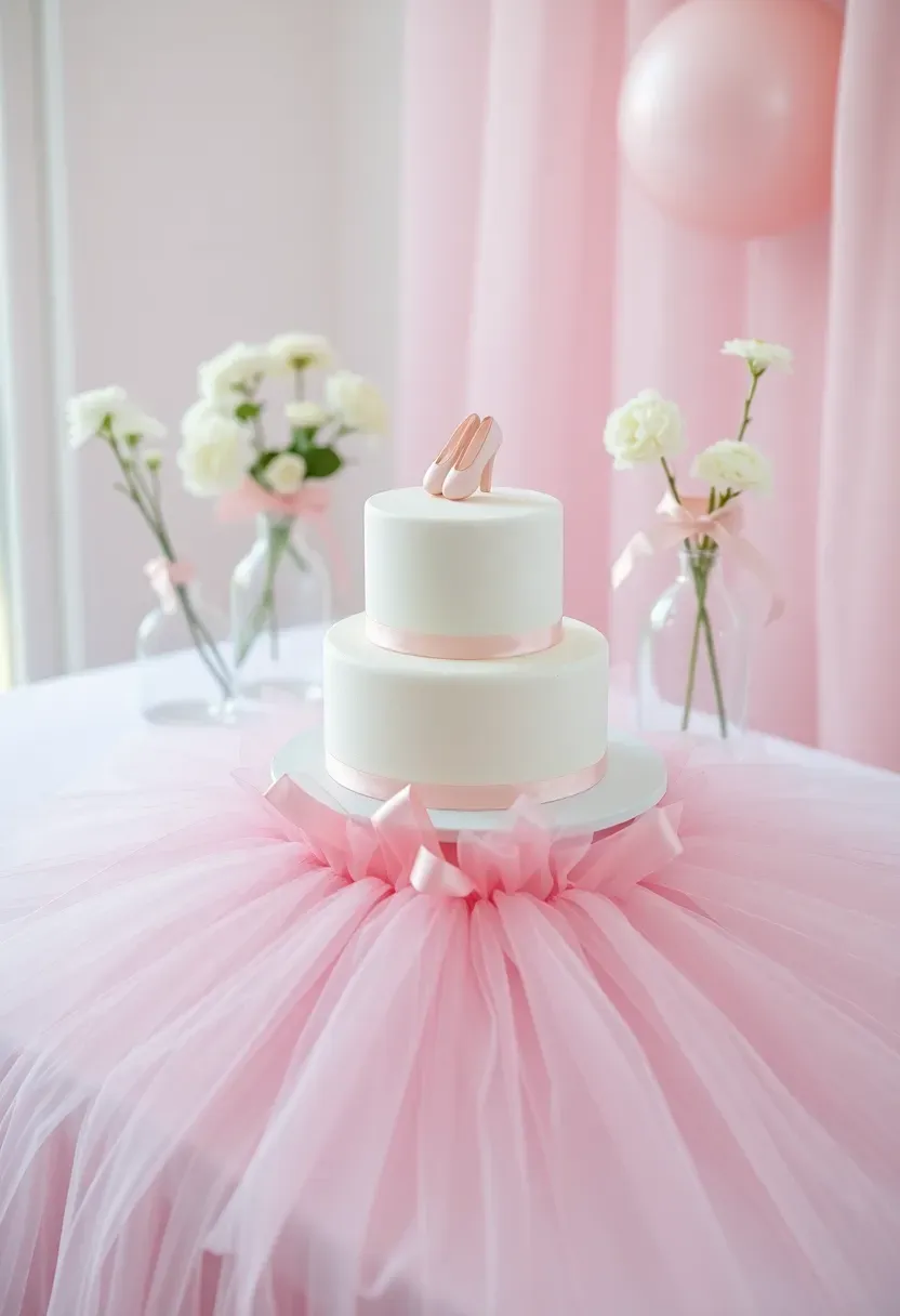tutu cute ballerina baby shower with pink tulle decorations and ballet themed details