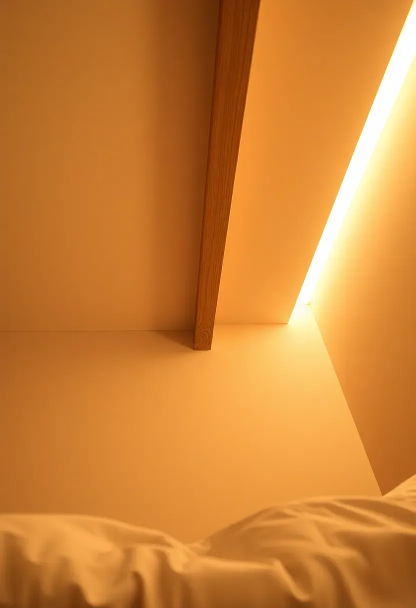 Light beam with recessed line glow