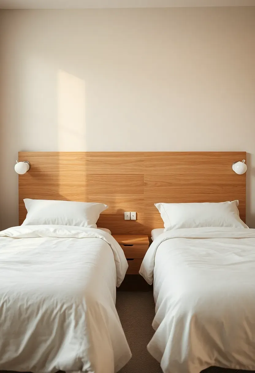 Twin-bed symmetry with shared storage wall