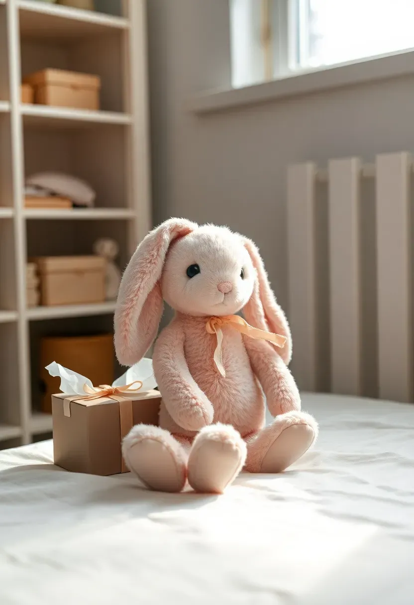 jellycat bashful bunny plush toy in blush pink for baby girl gift