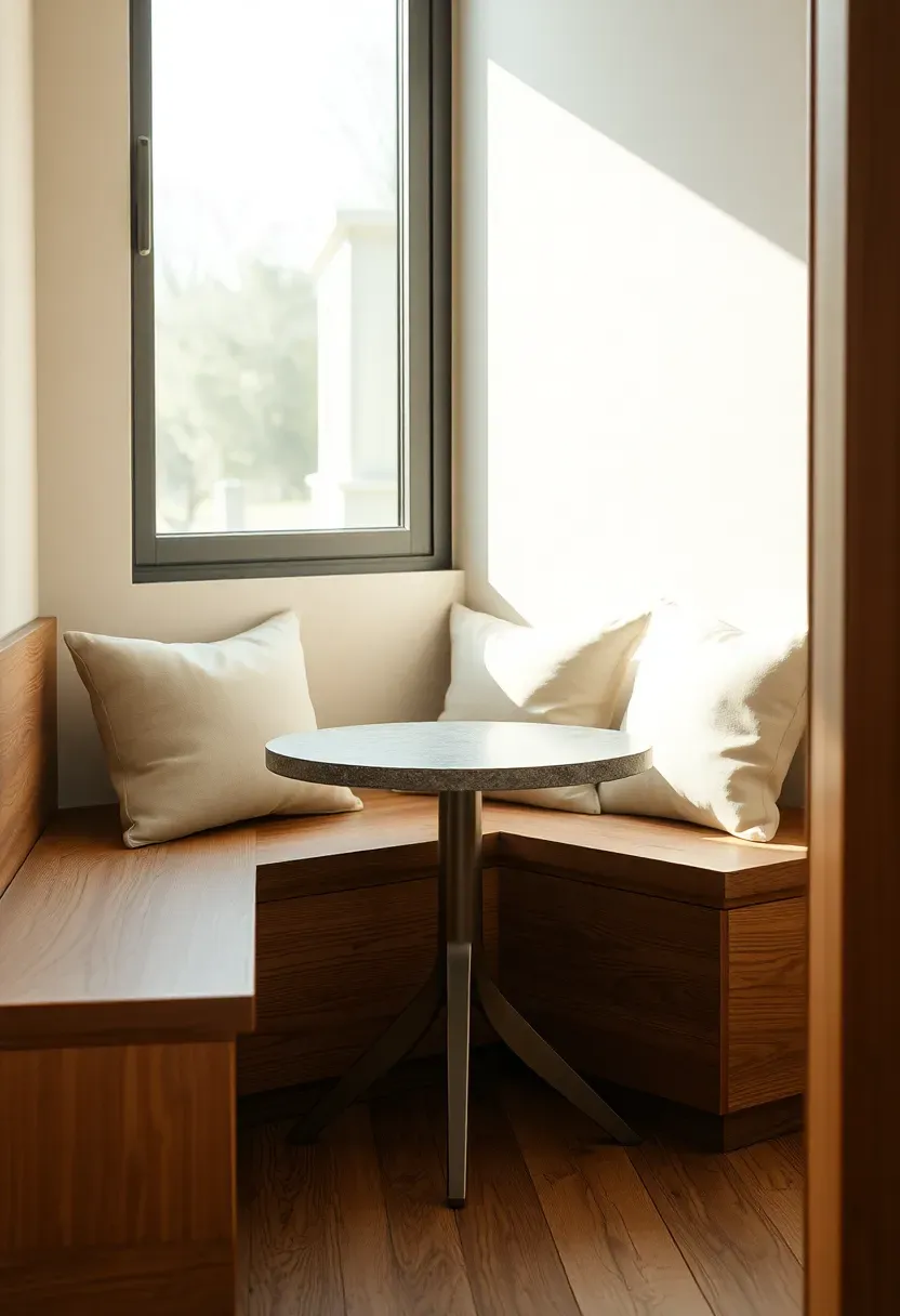 Built-in wood banquette nook