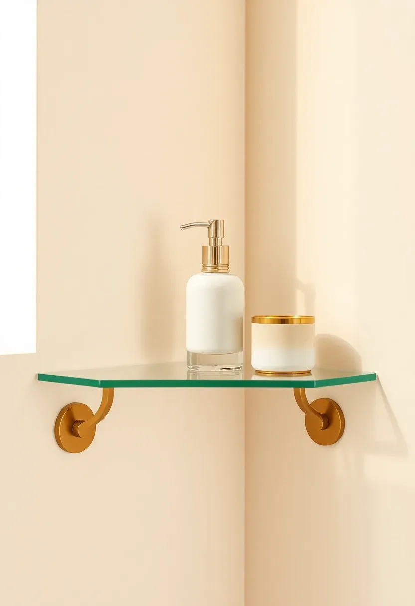 Corner glass shelf stack