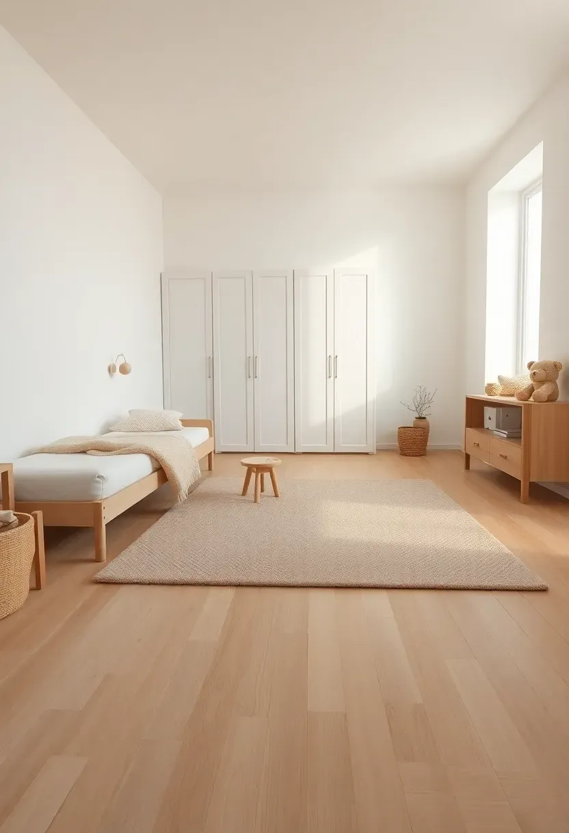 Simple white curtains on clean metal rod