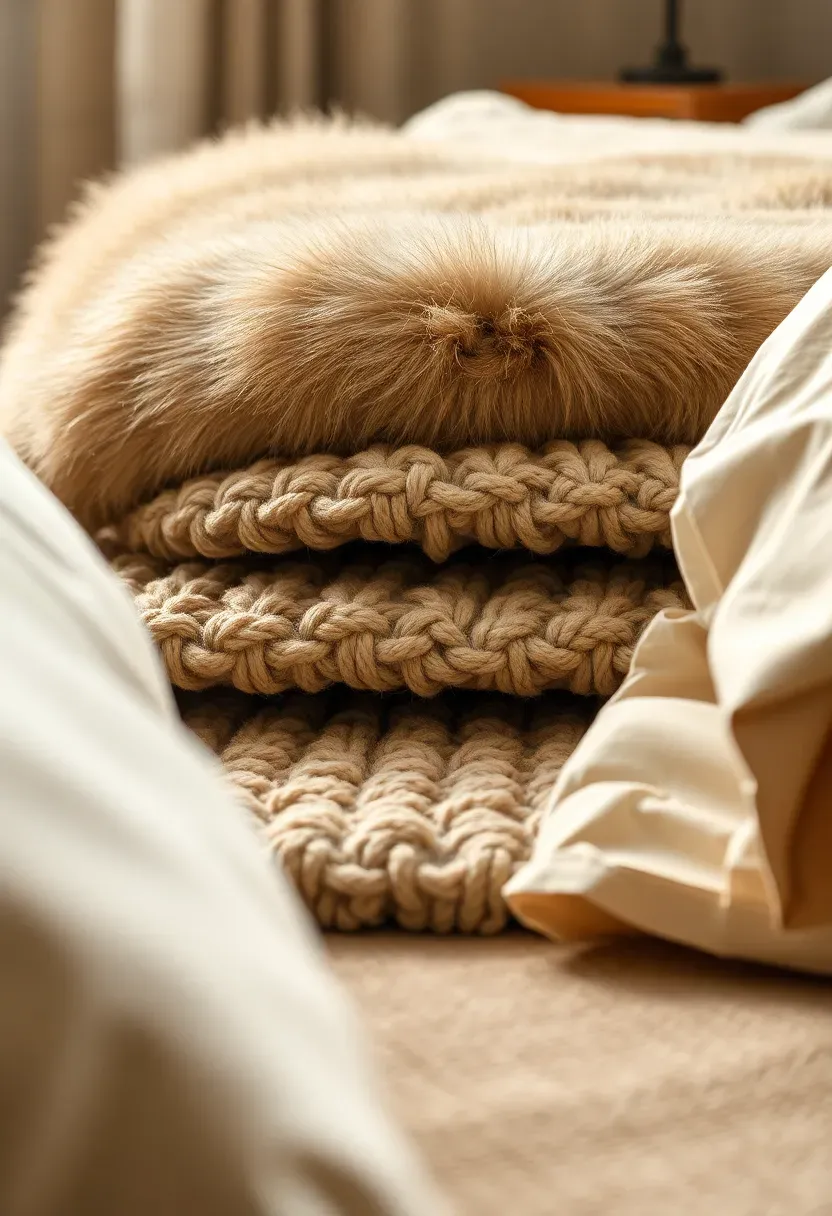 Layered rugs with a faux fur topper