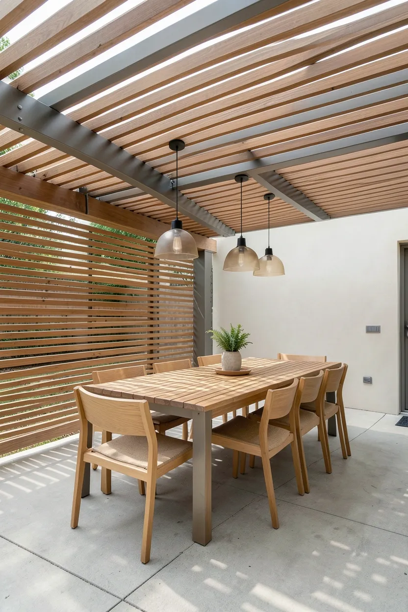 Pergola-Defined Dining Space