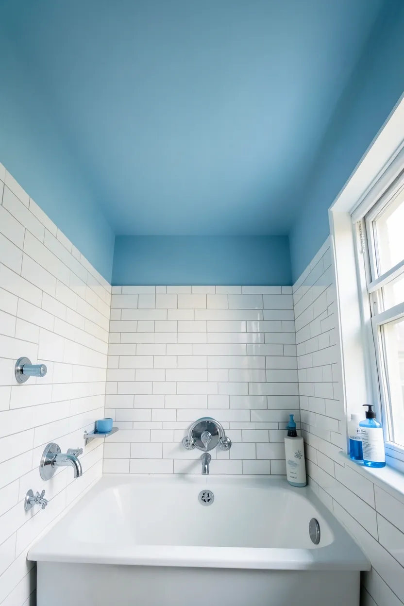 Sky Blue Ceiling with White Walls