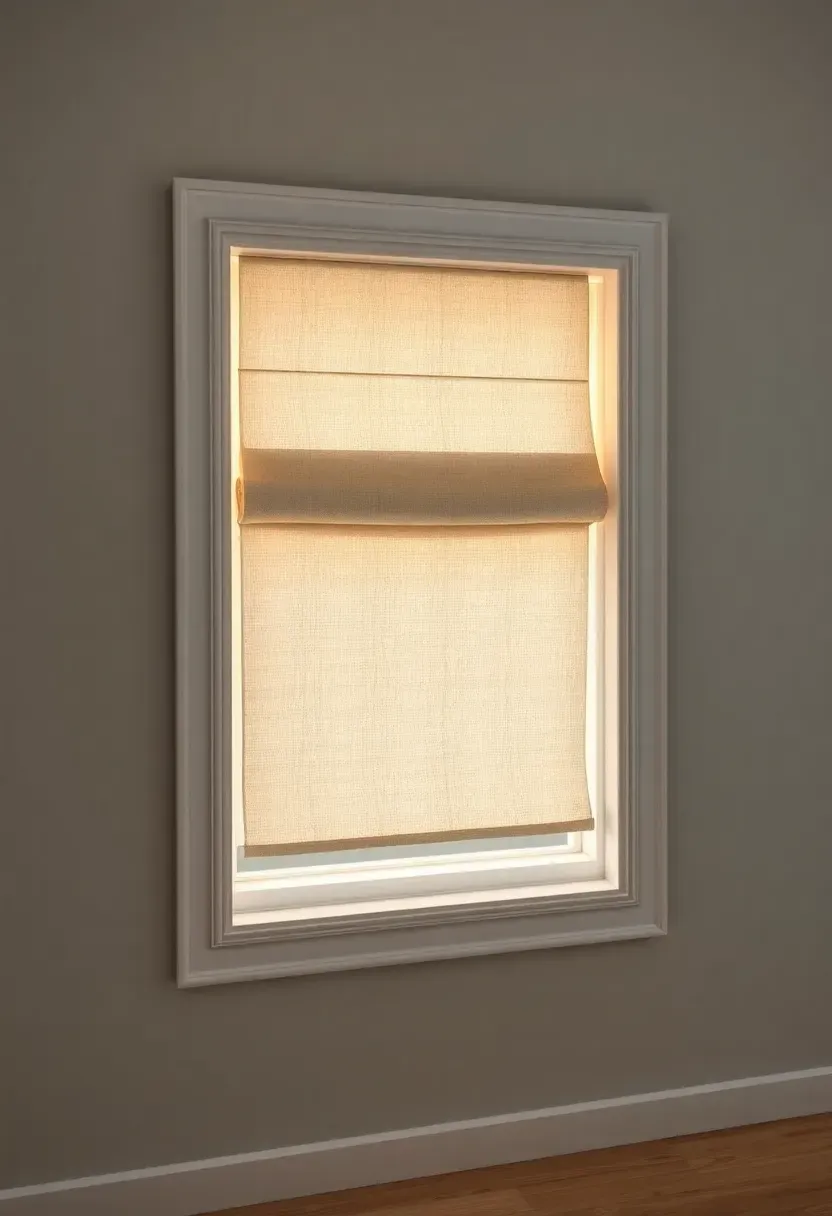 Faux window light box recessed into a basement wall emitting warm daylight-toned light with a simple frame