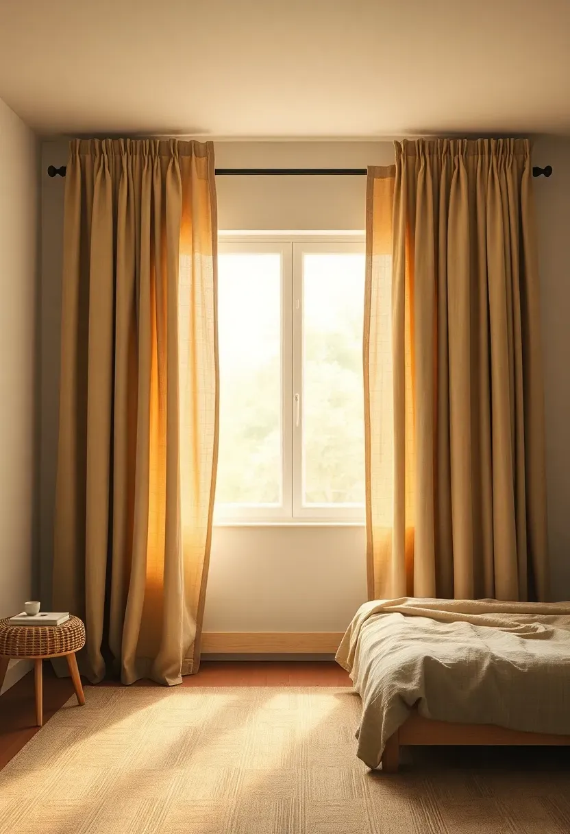 Ceiling-height linen curtains to frame daylight