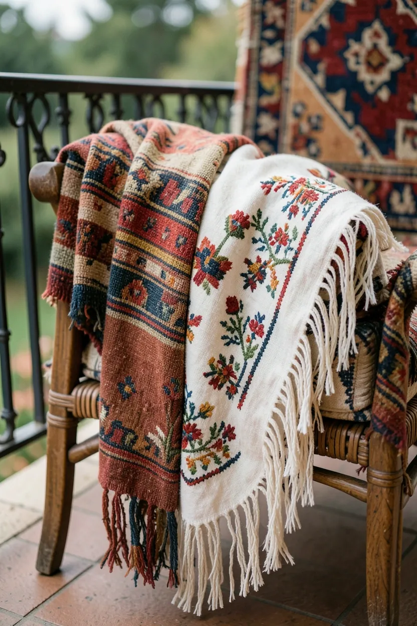 Vintage Textile Throws for Added Warmth