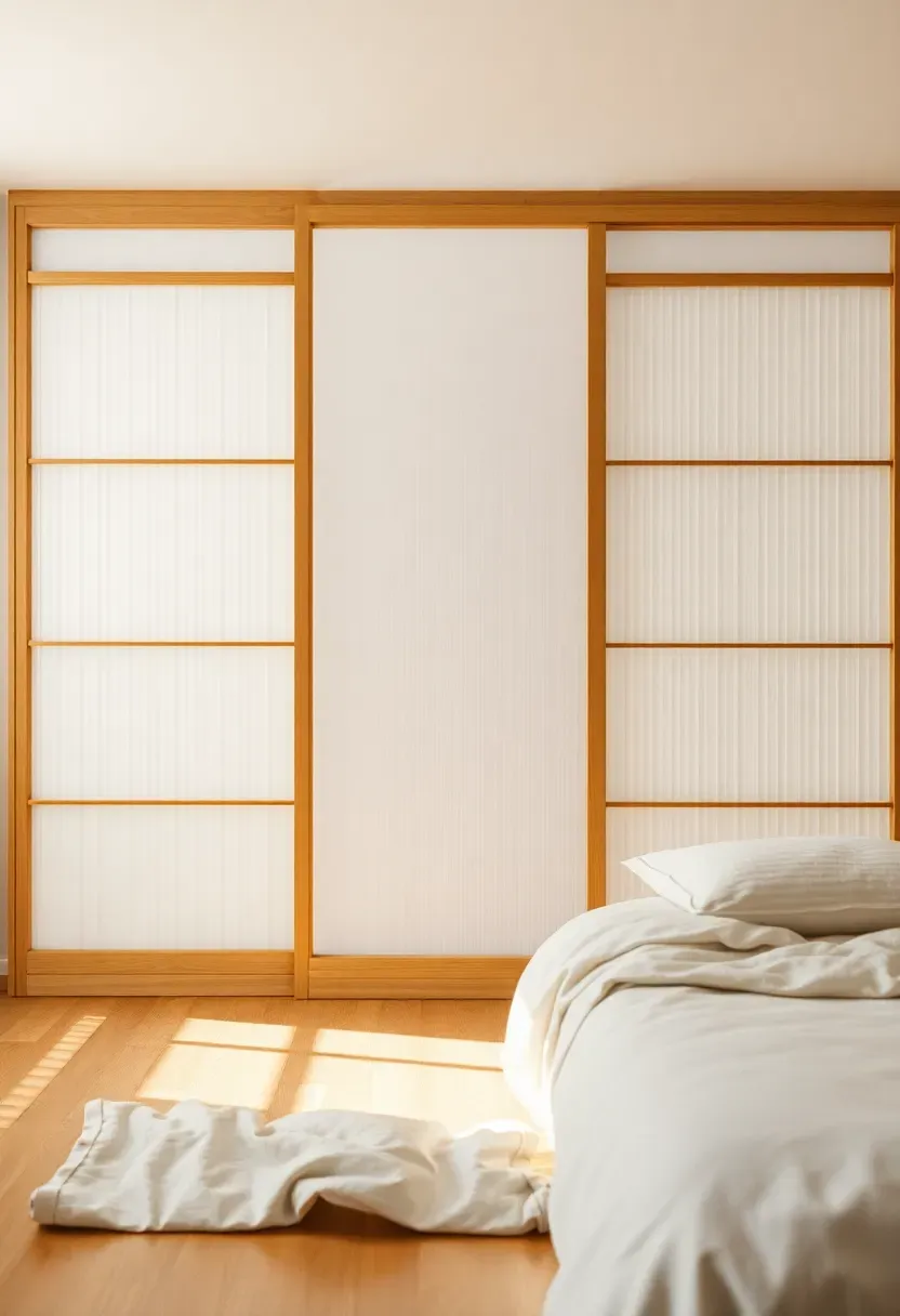 Shoji-inspired divider with ribbed glass