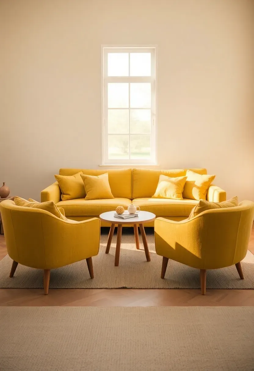 Two-chair conversation plan with yellow accent