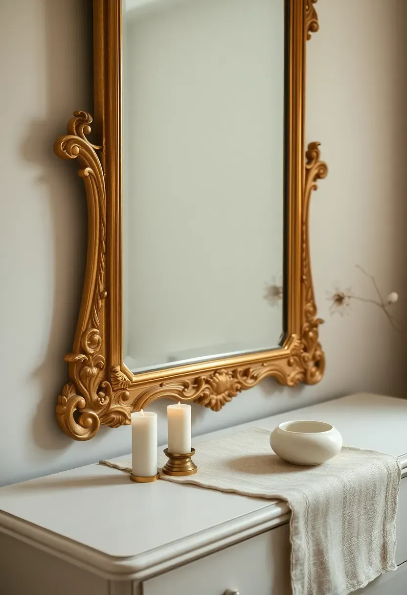 Antique gilt mirror with soft patina