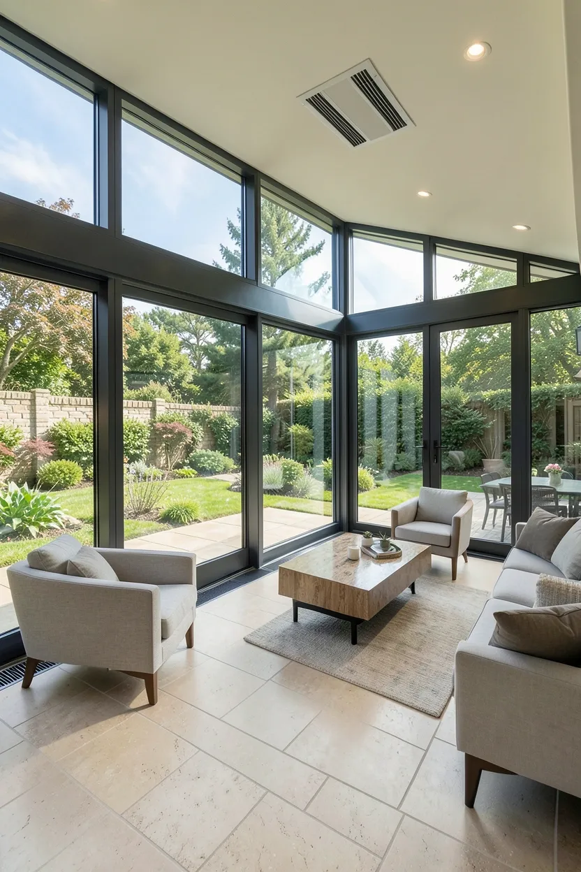 Glass Sunroom Addition with Climate Control
