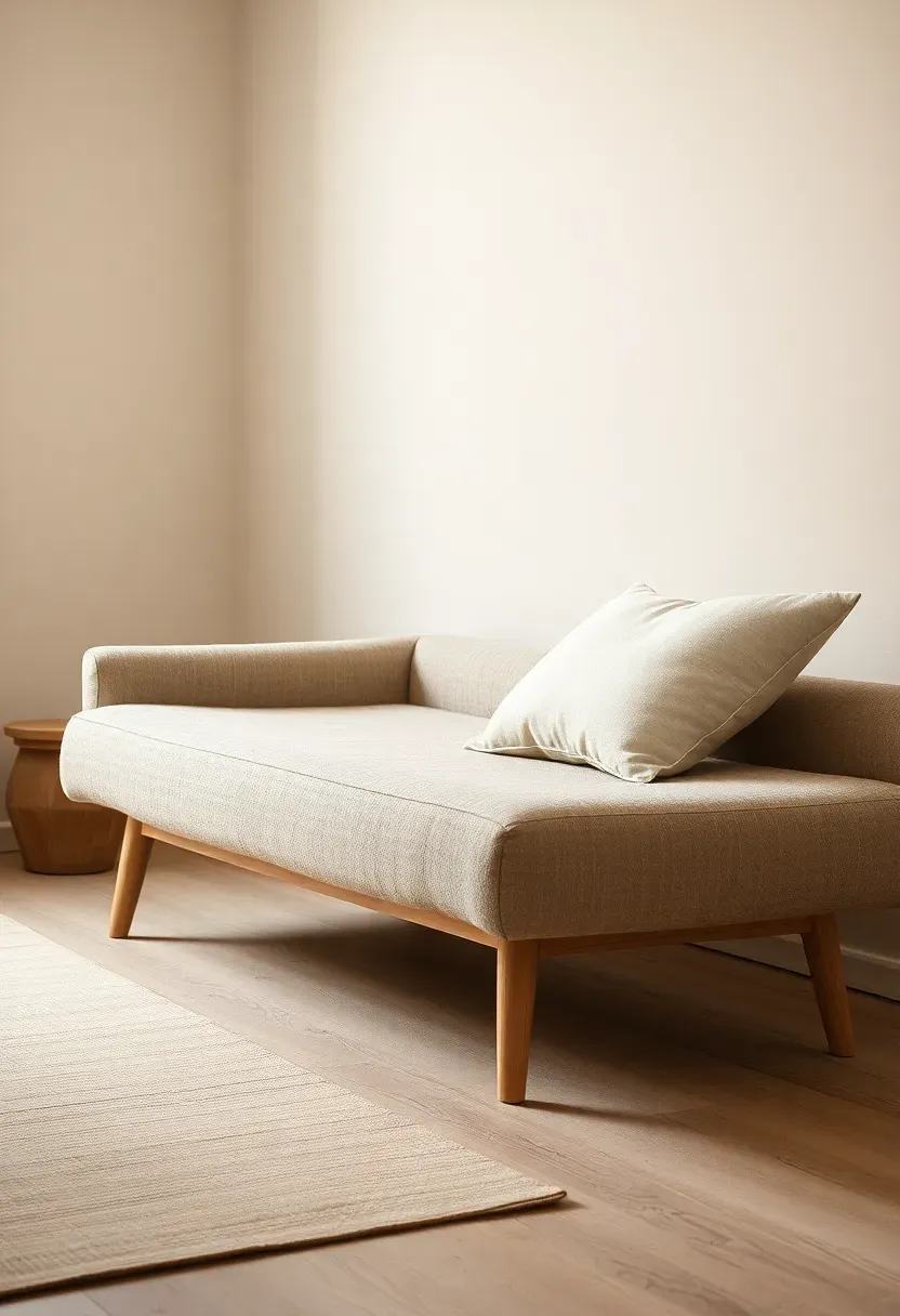 Low daybed with wool cover