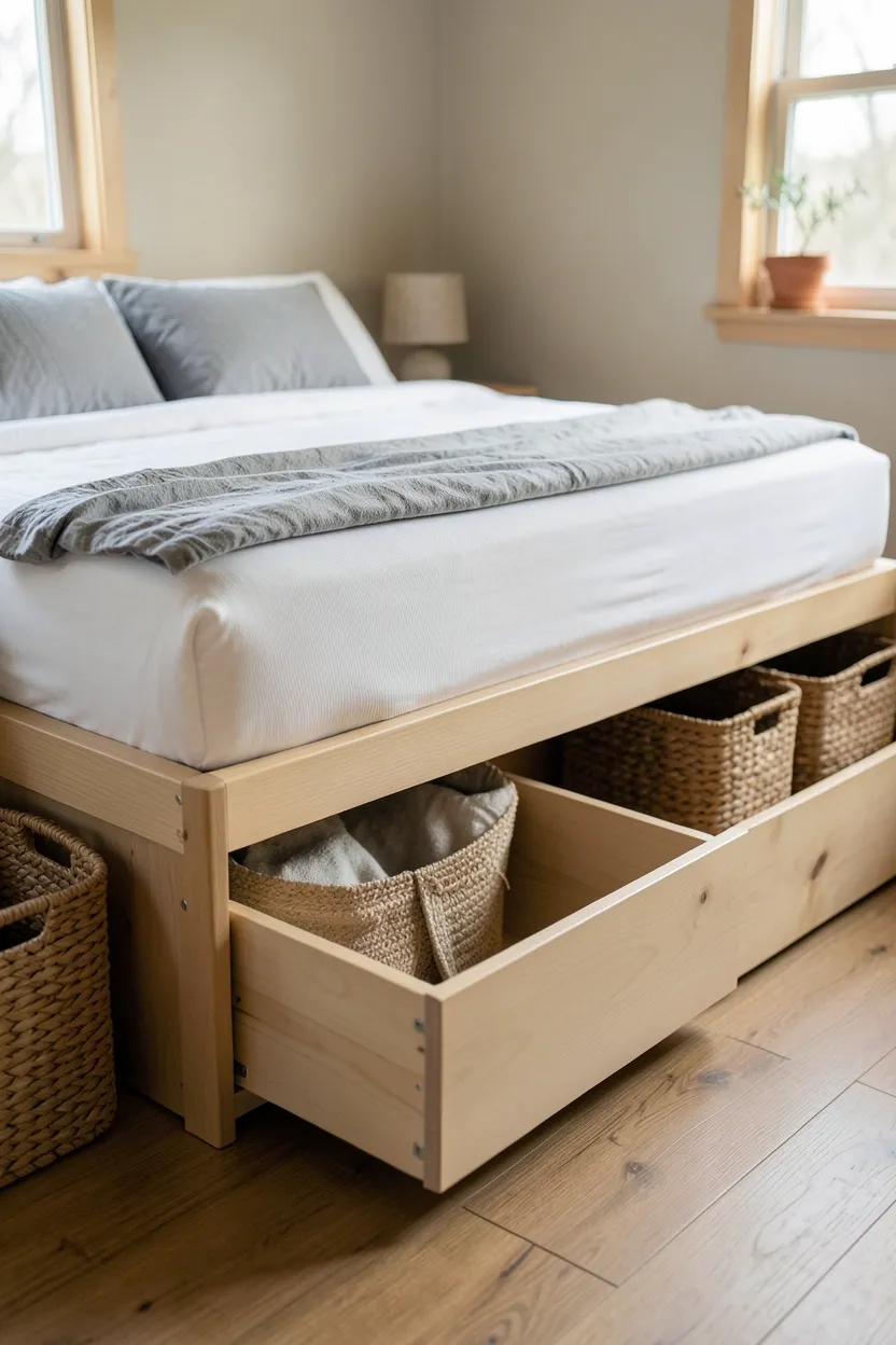 Platform Bed with Integrated Storage