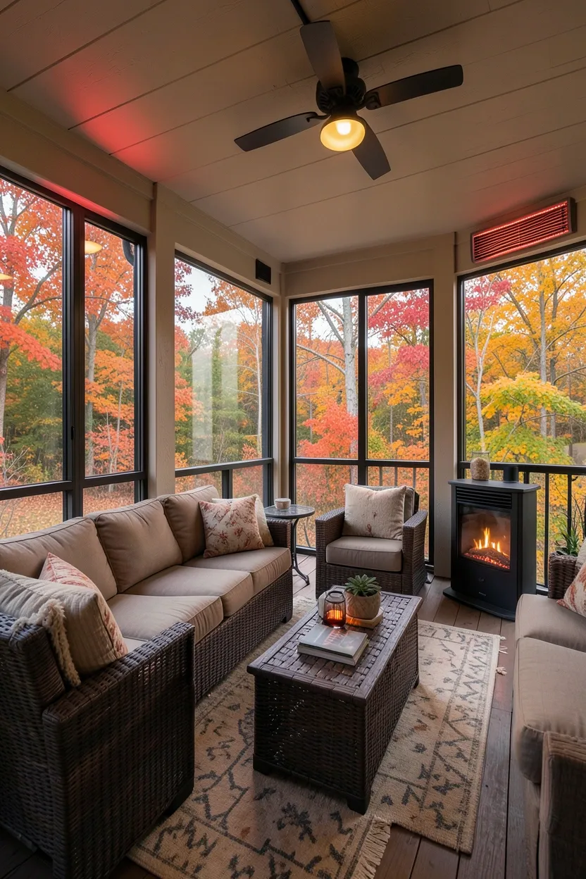 Four-Season Screened Porch with Heating Elements