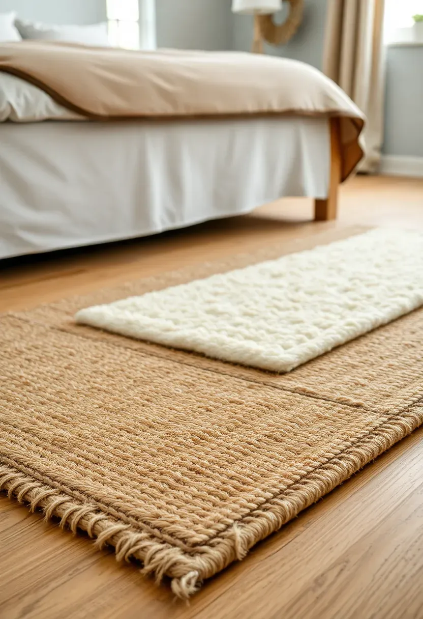 Textured rug layering for warmth underfoot