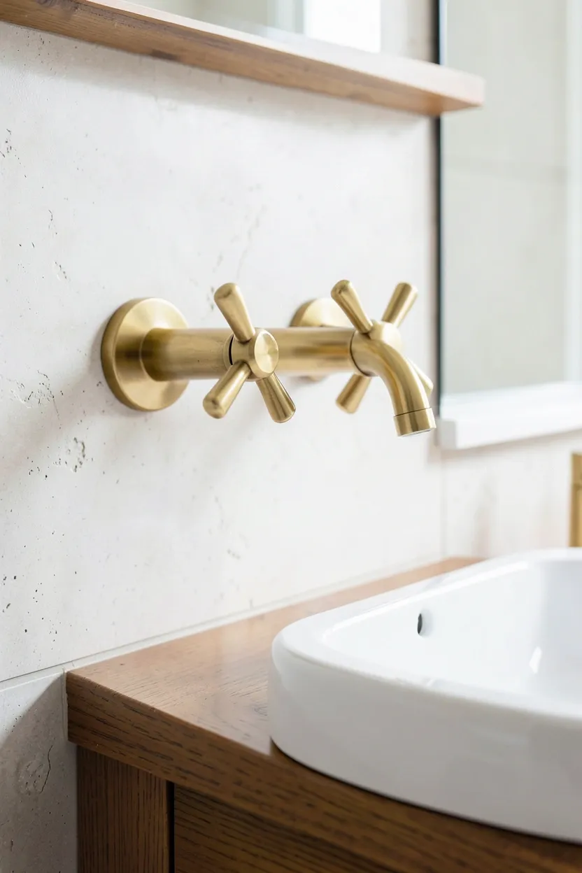 Wall-Mounted Faucet with Cross Handles