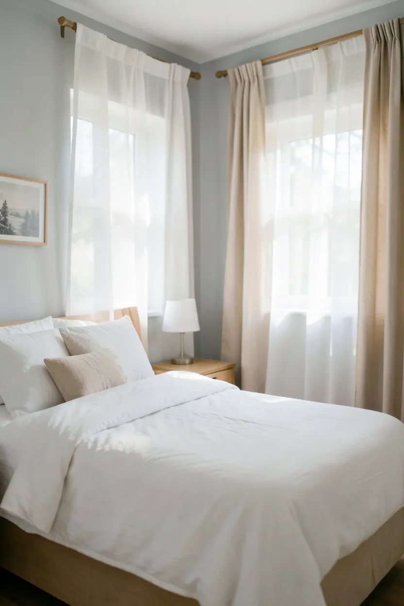 Sheer Layered Curtains for Soft Diffusion